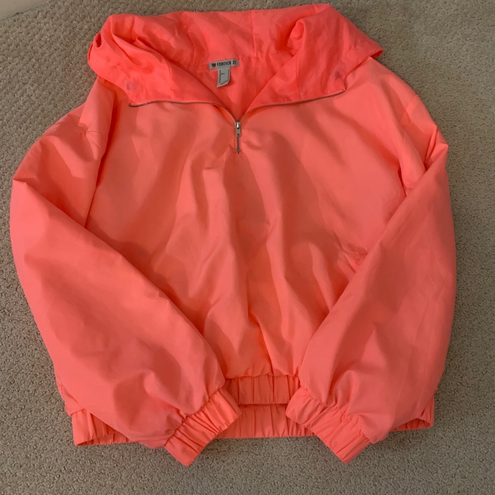 Neon pink windbreaker